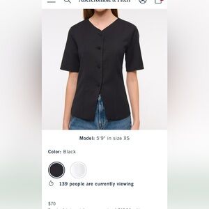 Abercrombie & Fitch Black Fitted Tie Front Blouse